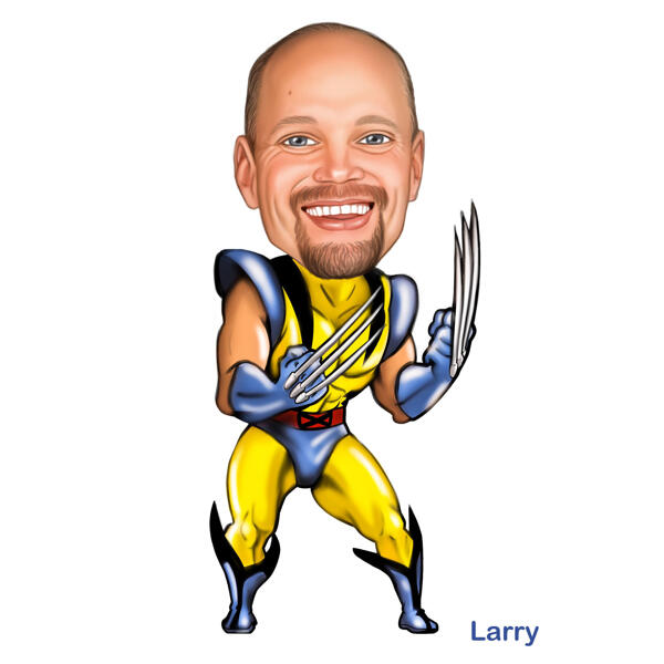 Superhero Caricature with Claws
