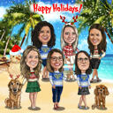 Tropical Christmas Card Caricature