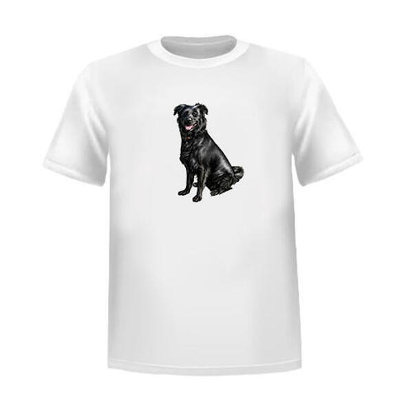 Pilna ķermeņa suņa portrets krāsainā stilā no fotoattēliem kā T-krekla apdruka