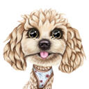 Retrato de cachorro em desenho animado