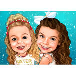 Portrait caricatural de bébés filles à partir de photos