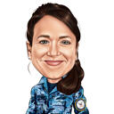 Karikatuur van een militaire vrouw