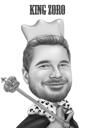 Person with Royalty Crown Cartoon Portrait