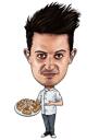 Food Lover Caricature Gift in Color Style from Photo