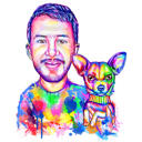Chihuahua portreega inimene akvarellistiilis fotost