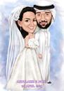 Bride and Groom Save the Date Caricature Portrait