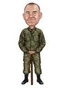 كاريكاتير ملون في ملابس الجيش هدية عسكرية