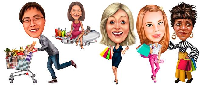 Shopping Caricature