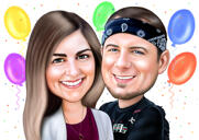 Friends Caricature for Birthday Gift