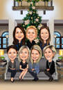 Funny Bridesmaids Caricature for Custom Wedding Gift