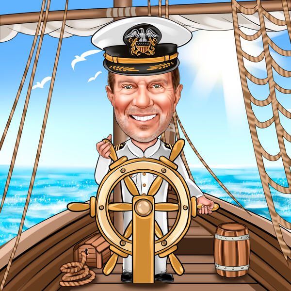 Portrét kapitána karikatury