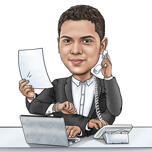 Multitasking Businessman Cartoon
