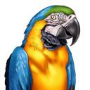 Portret de desene animate papagal