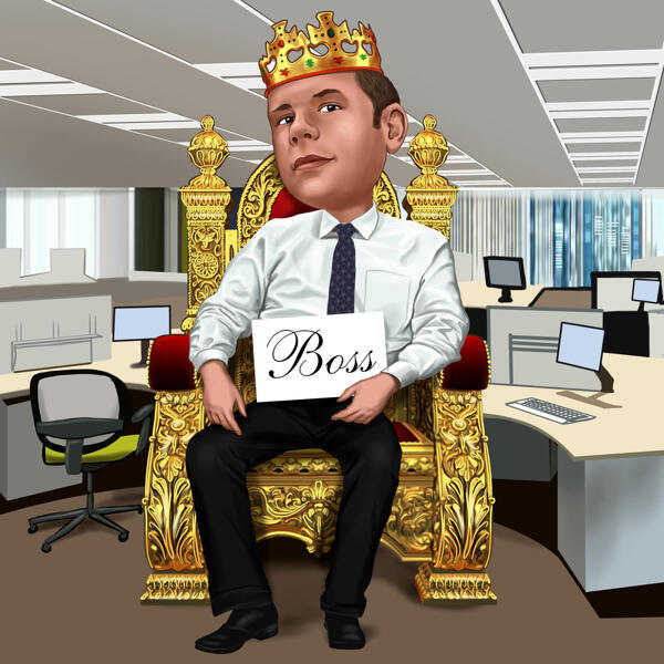 Boss Cartoon come Re sul trono