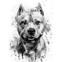Custom Black and White Dog Portrait – Watercolor Pet Art from Photo