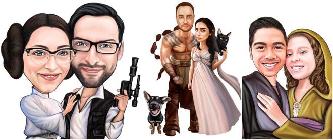 Couple Movies Caricatures