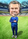 Fan on Baseball Stadium Caricature