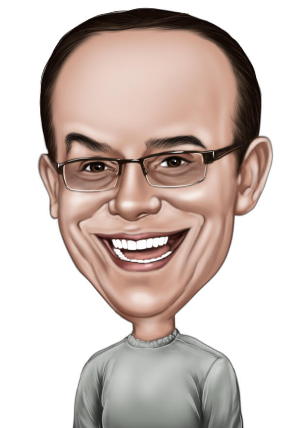 Funny Caricature Portrait Head Drawing