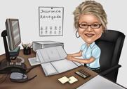 Elle Çizilmiş Ofis Masası Karikatürü