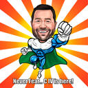 Custom Superhero Caricature with Funny Text