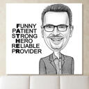 Print on Canvas: Customized Cartoon on Father's Day