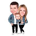 Caricatura di famiglia a figura intera da foto