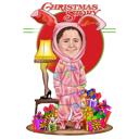 Caricature d'histoire de Noël personnalisée