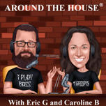 Dibujo de portada de podcast de pareja