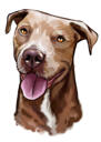 Staffordshire Bull Terrier Cartoon Portrait in Color Style from Photo