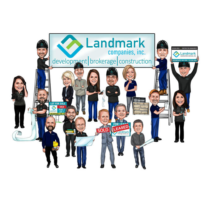 Corporate Construction Company Employees Logo