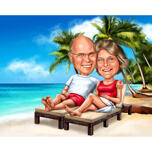 casal na praia tropical