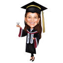 Caricatura a figura intera per regalo di laurea da foto