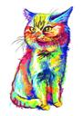 Estilo de aquarela de retrato de gatinho a partir de fotos