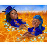 Summer Caricature Drawing of 2 Persons from Photos