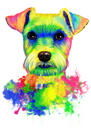 Miniaturní knírač pes Duhový portrét