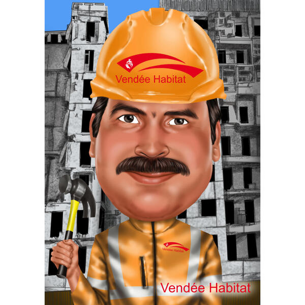 Exaggerated Engineer Caricature