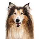 Portret de desene animate personalizate pentru câini