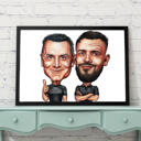 Poster Print Gift Caricature - Friends Cartoon from Photos in Funny Exaggerated Style