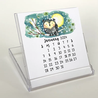 8. 2024 Small Watercolor Desk Calendar-0