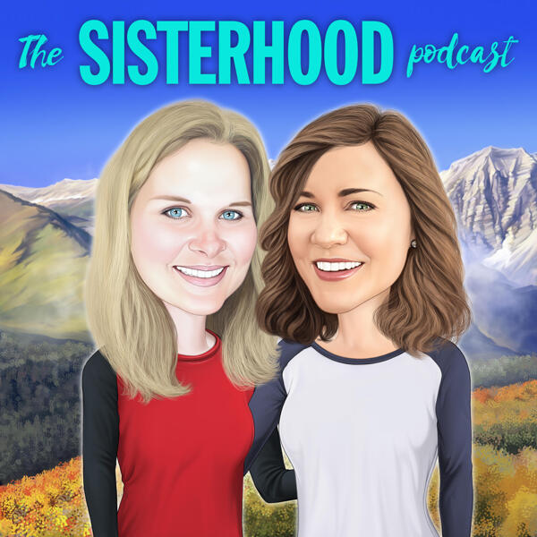 Ritratto di sorelle in stile cartoon per il logo del podcast