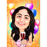 Cheering Wine Party Drawing
