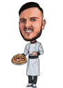 Ēdienu gatavošanas karikatūra: Picu cepējs no fotoattēliem