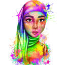 Brugerdefineret regnbue-menneskeportræt fra fotos med vandfarve-stilsprøjt