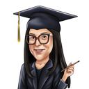 Portret de desene animate personalizat pentru absolvire