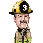 Firefighter Caricature Portrait