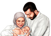 صورة جماعية ملونة بأسلوب رقمي رسمها فنانون