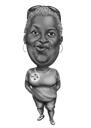 Caricatură exagerată a unei femei de afaceri