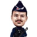 Portrét policisty na zakázku z fotografie - karikatura