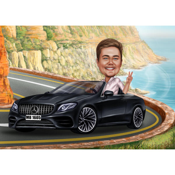 Personne voyageant en voiture Caricature pour un voyage de vacances Cadeau de dessin animé