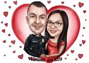 Valentines Day Caricature - Funny Exaggerated Style